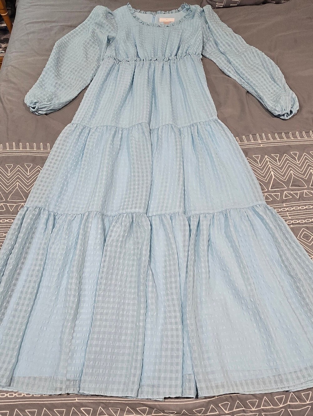 Rachel Parcell Empire Waist Tiered Maxi Dress In Light Blue Size XS